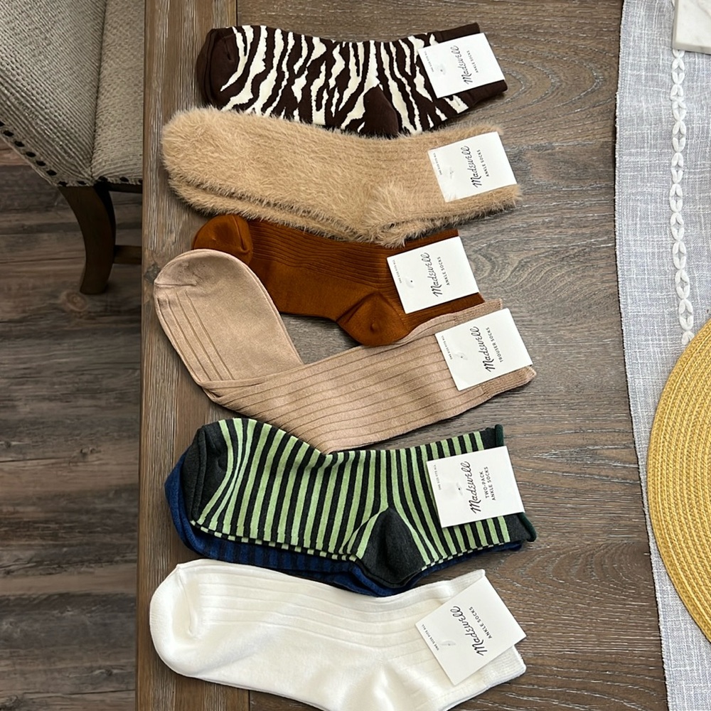 Madewell sock bundle (ankle socks 5ct)(trousers sock 1ct